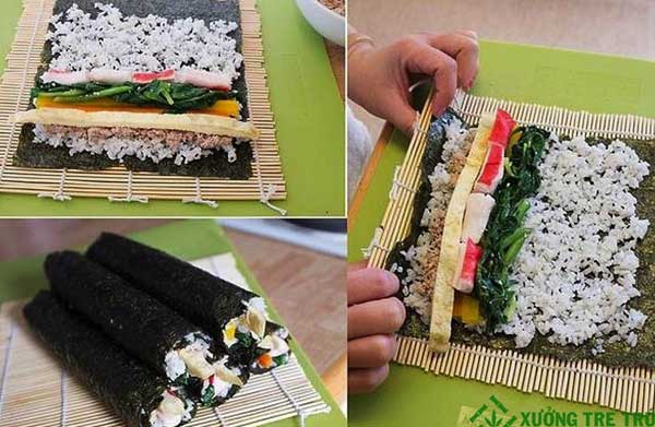 Makizushi là món sushi cuộn mành tre